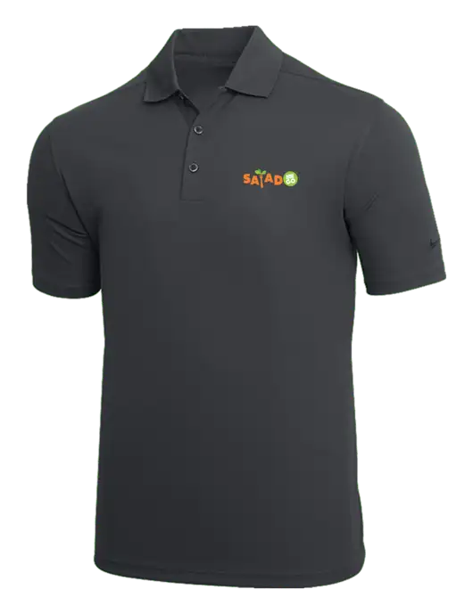 NIKE Dark Grey Dri-Fit Micro Pique Polo w/Salad And Go Logo