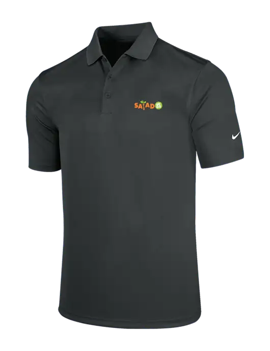 NIKE Charcoal Dri-Fit Players Victory Polo w/Salad And Go Logo