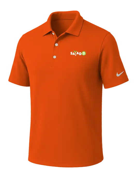 NIKE Orange Dri-Fit Micro Pique Polo w/Salad And Go Logo
