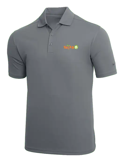 NIKE Medium Grey Dri-Fit Micro Pique Polo w/Salad And Go Logo