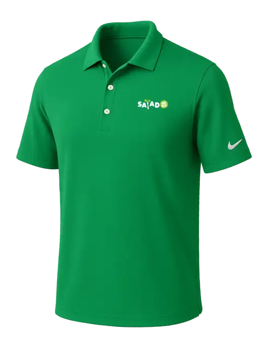 NIKE Kelly Green Dri-Fit Micro Pique Polo w/Salad And Go Logo