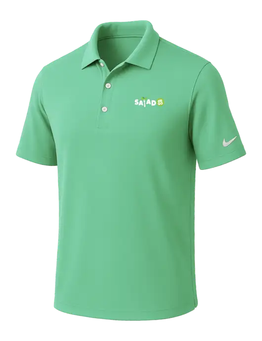 NIKE Very Light Green Dri-Fit Micro Pique Polo w/Salad And Go Logo