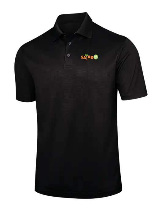Black Performance Fine Jacquard Polo w/Salad And Go Logo