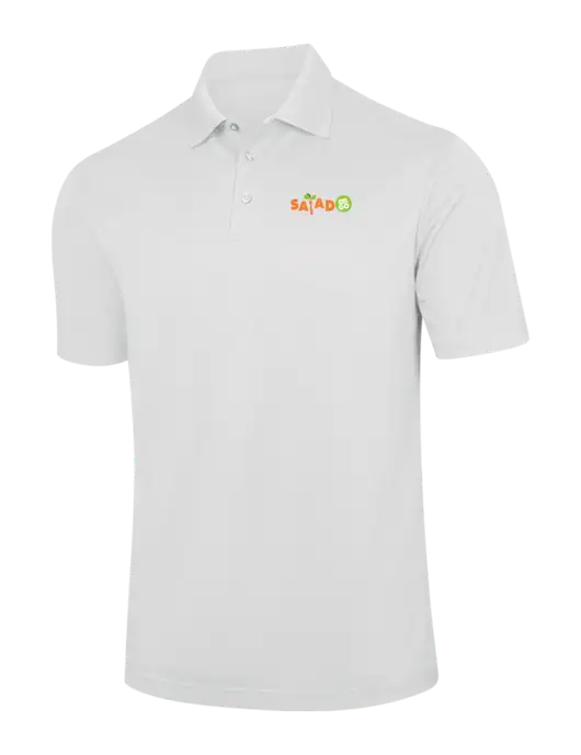 White Performance Fine Jacquard Polo w/Salad And Go Logo