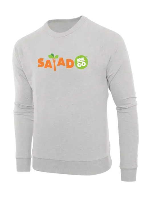 Allmade Granite Grey Heather Organic French Terry Crewneck Sweatshirt w/Salad And Go Logo