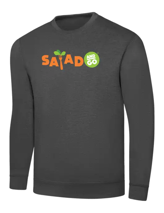 Charcoal 7.8 oz Ring Spun Crew Sweatshirt w/Salad And Go Logo