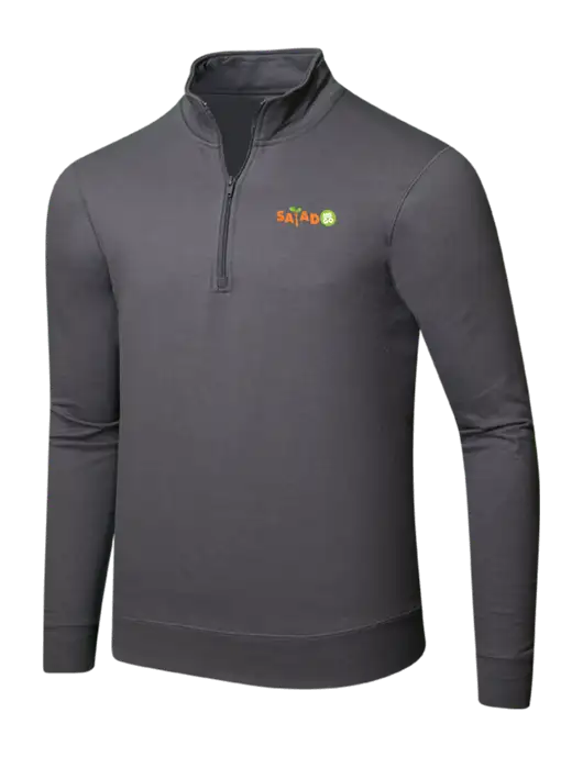 Charcoal 8.5 oz Ring Spun 1/4 Zip Pullover Sweatshirt w/Salad And Go Logo