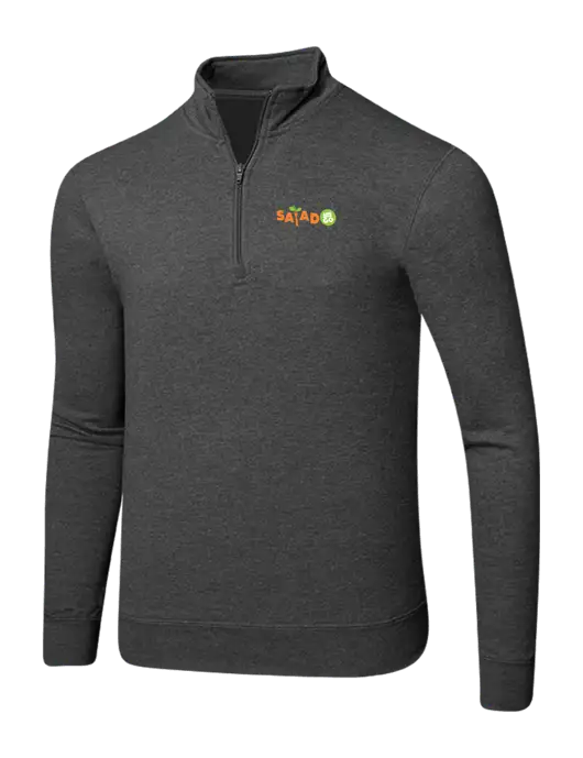 Dark Heather Grey 8.5 oz Ring Spun 1/4 Zip Pullover Sweatshirt w/Salad And Go Logo