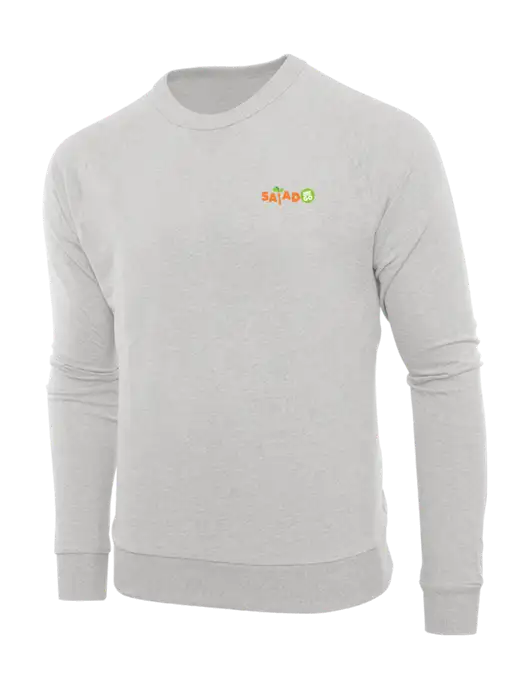 Allmade Granite Grey Heather Organic French Terry Crewneck Sweatshirt w/Salad And Go Logo