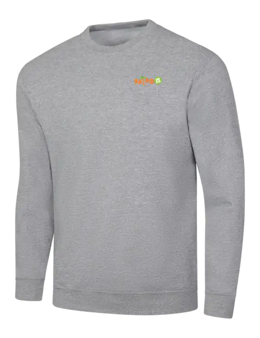 Light Grey Heather 7.8 oz Ring Spun Crew Sweatshirt w/Salad And Go Logo