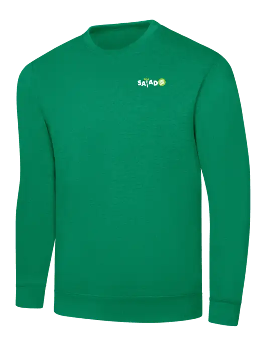 Kelly Green 7.8 oz Ring Spun Crew Sweatshirt w/Salad And Go Logo