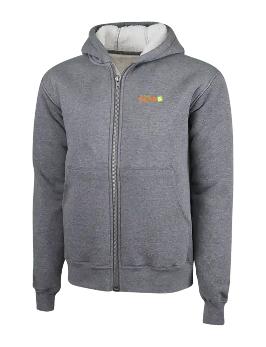 Cornerstone Grey Heather Heavyweight Sherpa Lined Hooded Fleece Jacket w/Salad And Go Logo