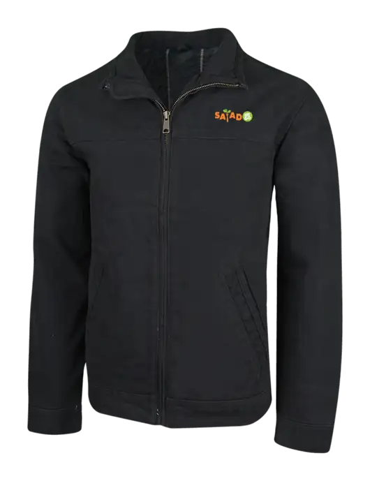 Cornerstone Black Washed Duck Cloth Flannel Lined Work Jacket w/Salad And Go Logo
