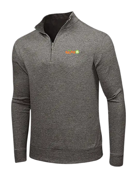 Charcoal Heather/Medium Heather Grey Interlock 1/4 Zip w/Salad And Go Logo