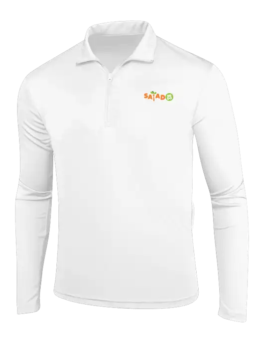 White PosiCharge Competitor 1/4 Zip Pullover w/Salad And Go Logo
