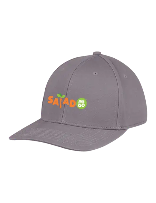 Premium Modern Structured Twill Charcoal Snapback Cap w/Salad And Go Logo