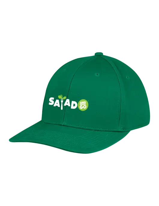 Premium Modern Structured Twill Kelly Green Snapback Cap w/Salad And Go Logo