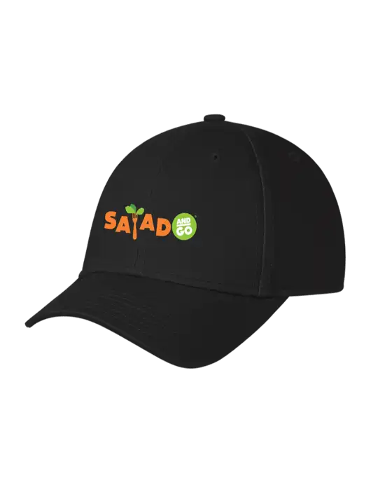 Black Structured Cap Hook & Loop w/Salad And Go Logo