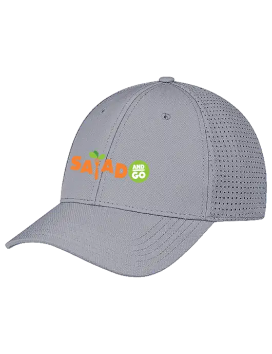Grey Performance Stretchable Cap Hook & Loop w/Salad And Go Logo