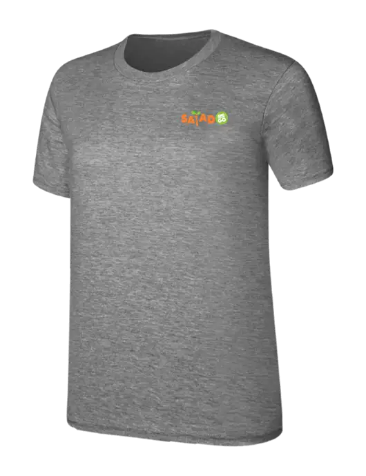 Womens Ring Spun Light Grey Heather 4.5 oz T-Shirt w/Salad And Go Logo