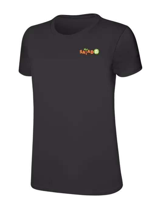 Womens Ring Spun Charcoal 4.5 oz T-Shirt w/Salad And Go Logo