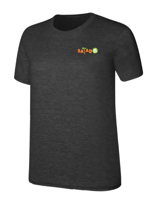 Womens Ring Spun Dark Heather Grey 4.5 oz T-Shirt w/Salad And Go Logo