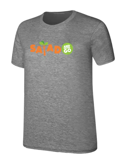 Womens Ring Spun Light Grey Heather 4.5 oz T-Shirt w/Salad And Go Logo