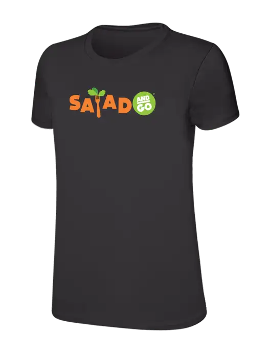 Womens Ring Spun Charcoal 4.5 oz T-Shirt w/Salad And Go Logo