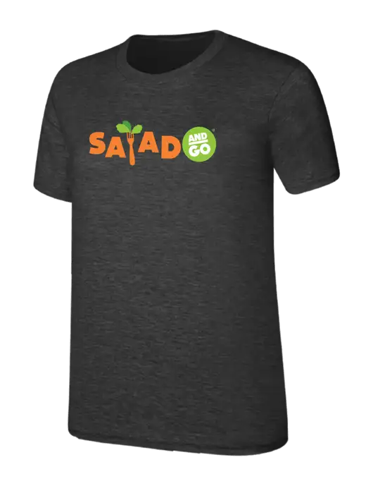 Womens Ring Spun Dark Heather Grey 4.5 oz T-Shirt w/Salad And Go Logo