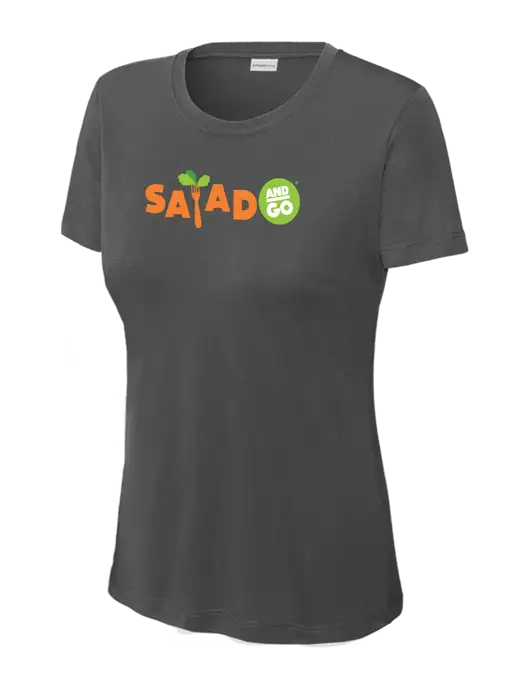  Womens Dark Grey PosiCharge Competitor Tee w/Salad And Go Logo