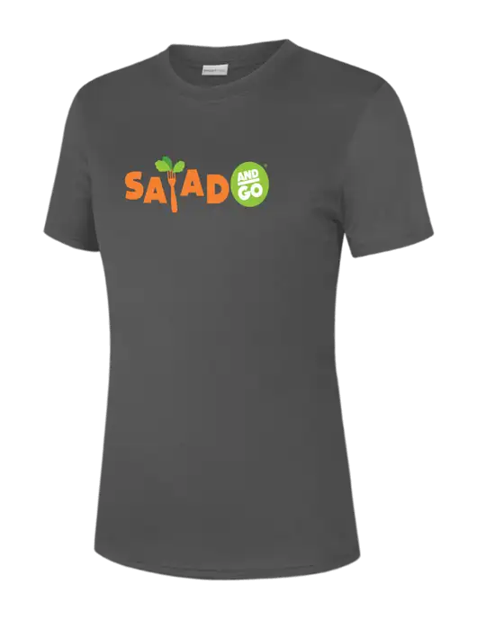  Womens Dark Grey PosiCharge Competitor Tee w/Salad And Go Logo