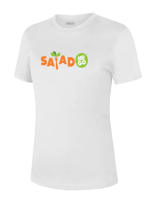  Womens White PosiCharge Competitor Tee w/Salad And Go Logo