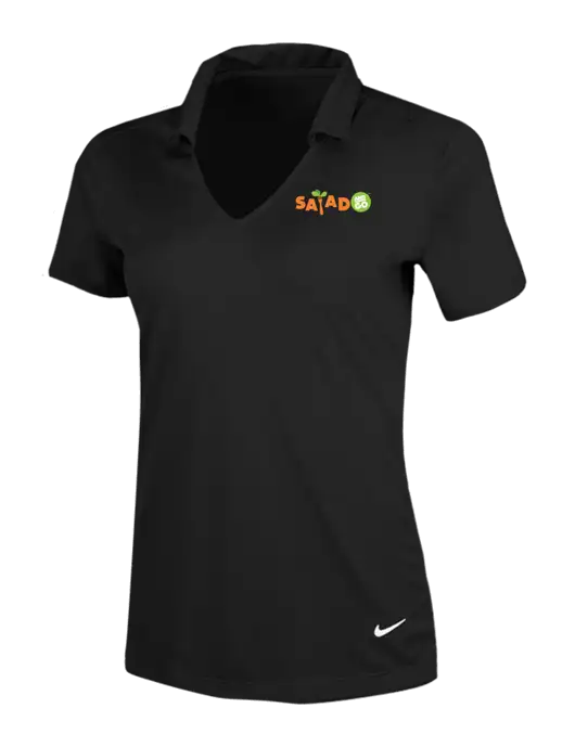 NIKE Black Womens Dri-Fit Vertical Mesh Polo w/Salad And Go Logo