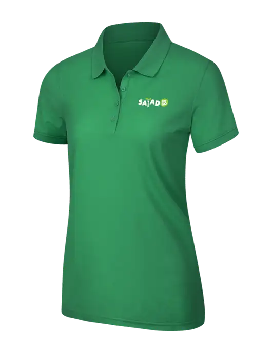 Kelly Green Womens Core Classic Pique Polo w/Salad And Go Logo