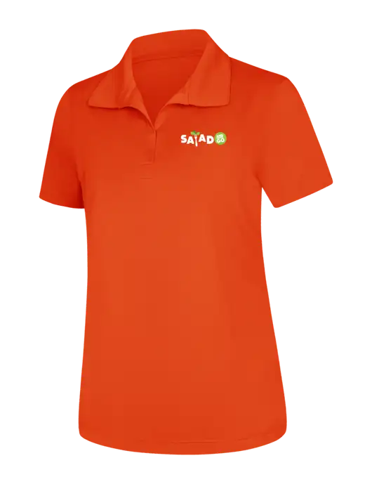 Womens Orange Micropique Sport-Wick Polo w/Salad And Go Logo