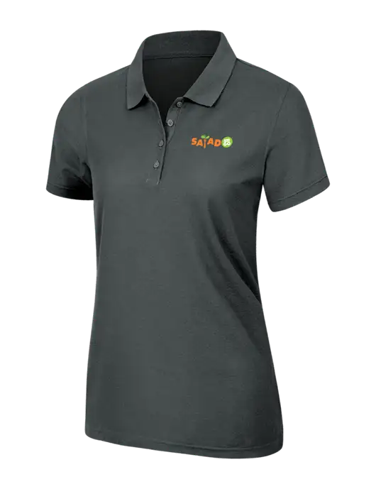 Dark Grey Womens Core Classic Pique Polo w/Salad And Go Logo
