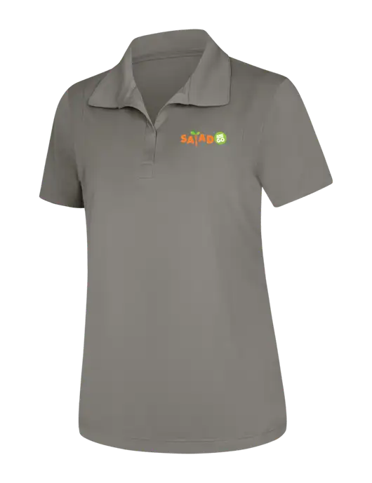 Womens Medium Grey Micropique Sport-Wick Polo w/Salad And Go Logo