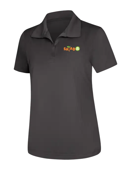 Womens Dark Grey Micropique Sport-Wick Polo w/Salad And Go Logo