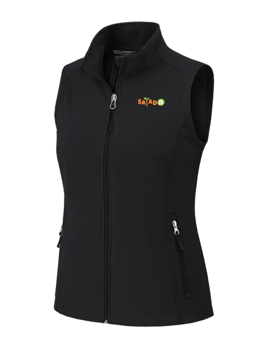 Black Womens Core Soft Shell Vest w/Salad And Go Logo