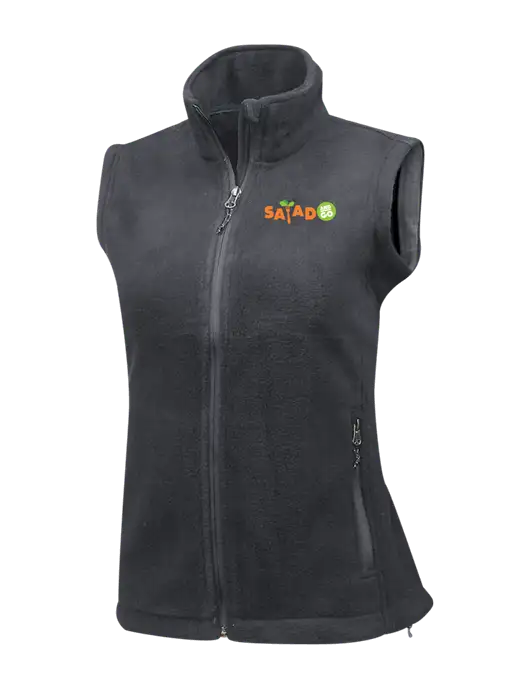 Medium Grey Womens Fleece Vest w/Salad And Go Logo