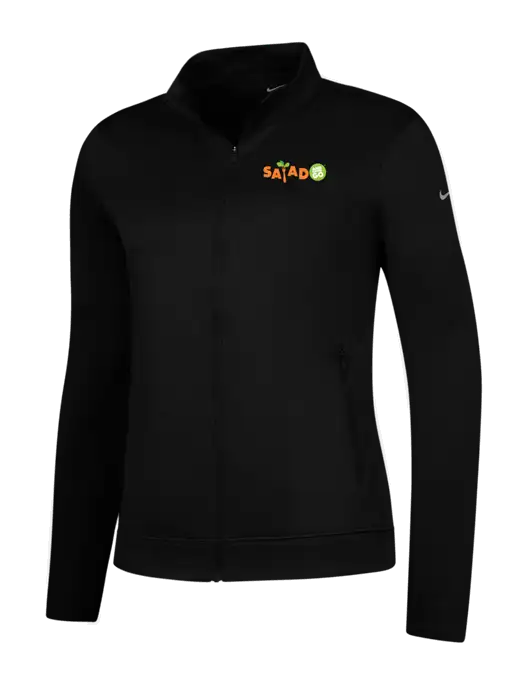 NIKE Womens Black Therma Fit Performance Full-Zip Fleece Jacket w/Salad And Go Logo