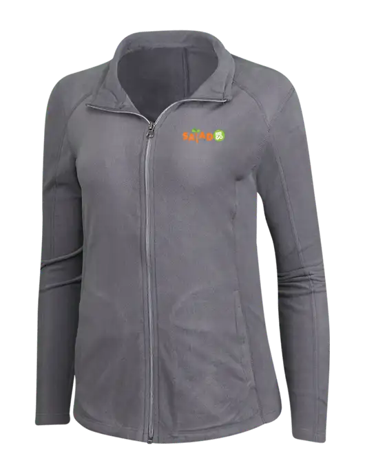 Medium Grey Womens Microfleece Jacket w/Salad And Go Logo