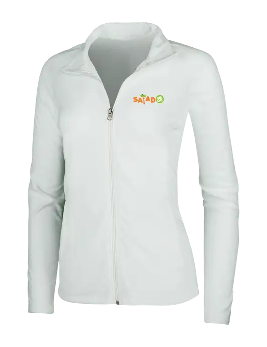 White Womens Microfleece Jacket w/Salad And Go Logo