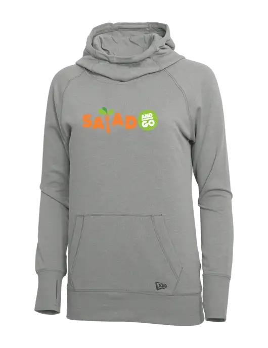 New Era Shadow Grey Heather Womens Tri-Blend Fleece Pullover Hoodie w/Salad And Go Logo
