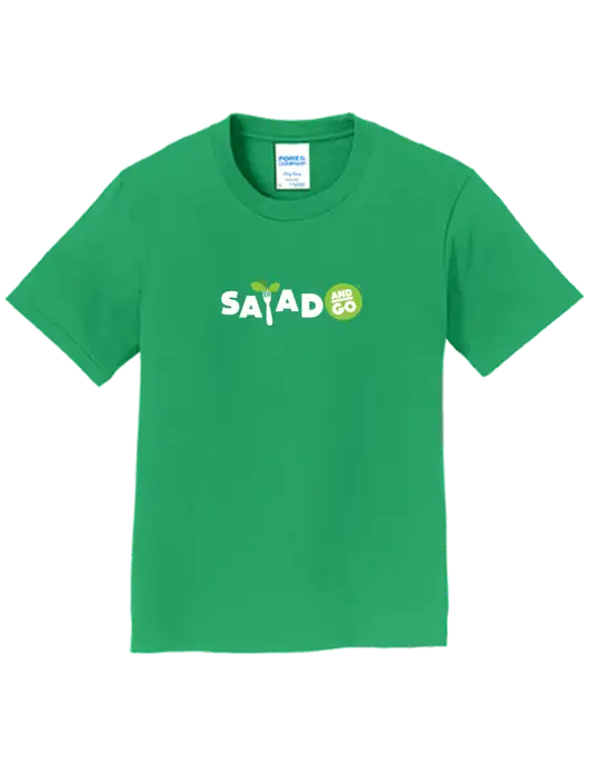 Youth Ring Spun Kelly Green 4.5 oz T-Shirt w/Salad And Go Logo
