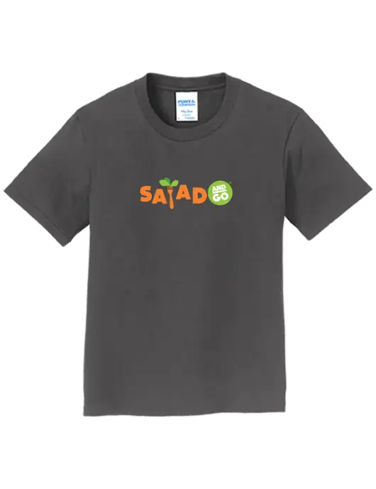 Youth Ring Spun Charcoal 4.5 oz T-Shirt w/Salad And Go Logo