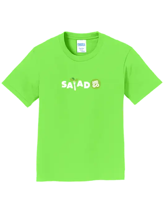 Youth Ring Spun Flash Green 4.5 oz T-Shirt w/Salad And Go Logo