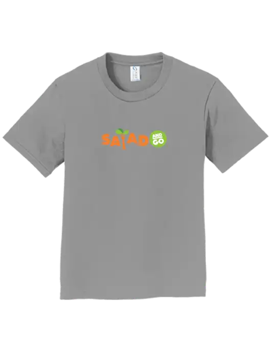 Youth Ring Spun Medium Grey 4.5 oz T-Shirt w/Salad And Go Logo