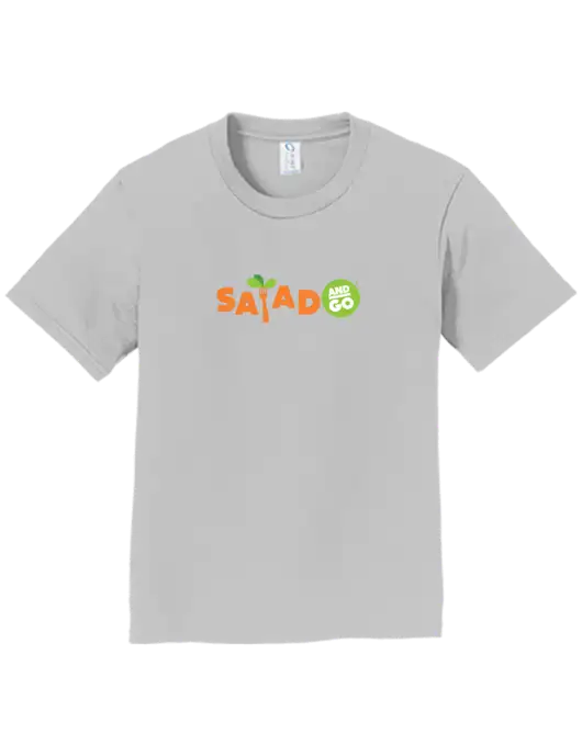Youth Ring Spun Silver 4.5 oz T-Shirt w/Salad And Go Logo