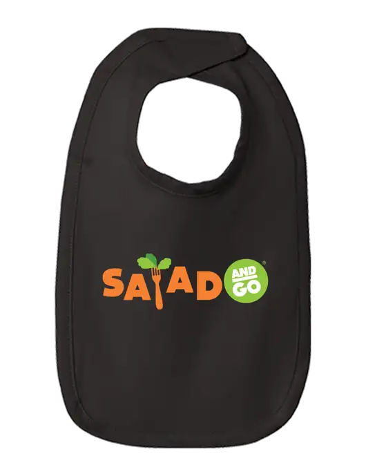 Rabbit Skins Black Infant Premium Jersey Bib w/Salad And Go Logo